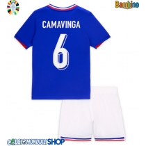 Maglie da calcio Francia Eduardo Camavinga #6 Prima Maglia Bambino Europei 2024 Manica Corta (+ Pantaloni corti)